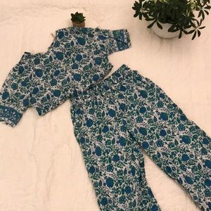 J.Crew crop top and wide leg pant